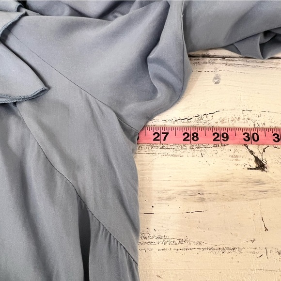 Grace & Karma Peasant Shirt Blue Long Sleeve Lightweight Womens Plus Size 1X - Picture 6 of 8